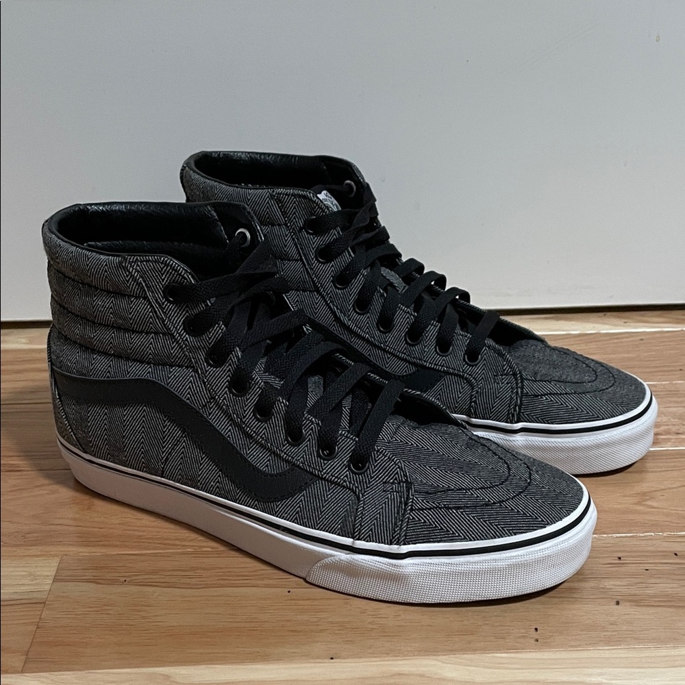 Vans Men's Charcoal and Black High-Top Sneakers